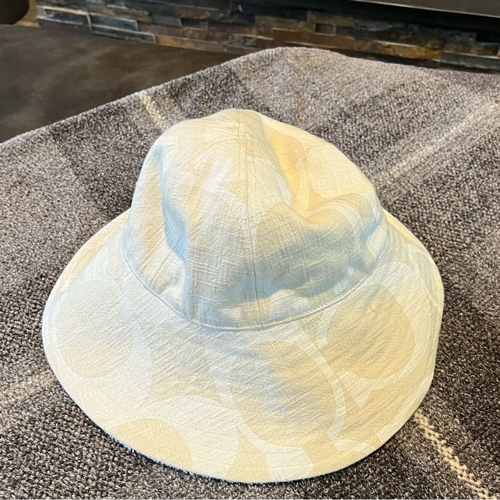 Beige Coach Beach Hat